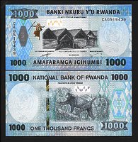 Руанда 1000 франков 2019г.  UNC