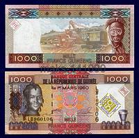 Гвинея 1000 франков 2010 год "50 лет Центральному Банку" ПРЕСС