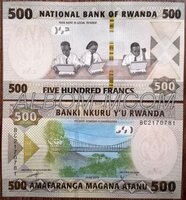 Руанда 500 франков 2019г. Пресс. UNC
