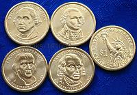 Комплект 1$ "Президенты США" 2007г : 1, 2, 3 и 4 (4шт)