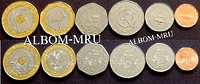 Мавритания. Триметал. Набор 6 монет- 1/5, 1, 2, 5, 10, 20 угий. 2017 - 2018г. Фауна. UNC.
