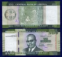 Либерия 100 долларов 2016 год ПРЕСС