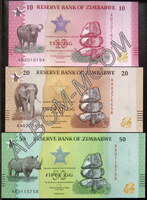 Зимбабве набор 3 штуки 2026 год. 20, 50 зиг. Пресс. UNC