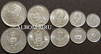 Венесуэла. Набор 5 монет. 1989-1990г. Симон Боливар. UNC.