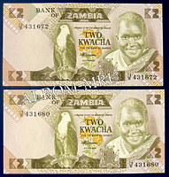 Замбия 2 квача 1980 - 88 г.  Пресс