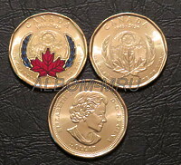 Канада 1 доллар 2020г. 75 лет ООН. UNC. ( Простая и цветная)