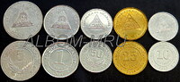 Никарагуа набор 5 монет. 10, 25, 50 сентаво, 1, 5 кордоба. 2014 - 2015г. UNC