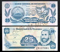 Никарагуа 25 сентаво 1991г. UNC