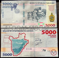 Бурунди  5000 франков 2022 г. Пресс. UNC