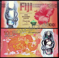Фиджи 100 центов 2023г. Памятная банкнота. Год дракона - Китайский Новый год. Полимер. UNC