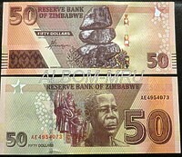 Зимбабве 50 долларов 2020 (2021)г. UNC. Пресс