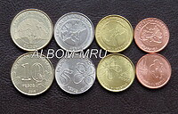 Аргентина набор монет 1, 2, 5, 10 песо 2017-2020г.  Деревья. UNC
