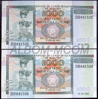 Бурунди 1000 франков 2009 год. Пресс. UNC
