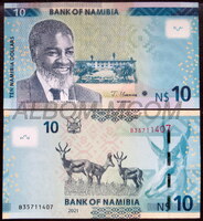 Намибия 10 долларов 2021 год. Пресс. UNC