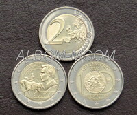 Люксембург 2 евро 2024 год. Пара 2 монеты. Виллем II и литье металла (Литейщик)