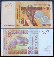 Сенегал 500 франков 2012 год. Литера К. UNC. Пресс.