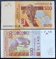 Кот-д’Ивуар 500 франков 2012 год. Литера А. UNC. Пресс.