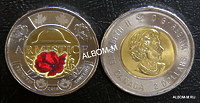 Канада  2 доллара  2018 год - 100 лет со дня окончания Первой Мировой войны, цветная