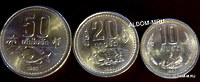 Набор 3 монеты Лаос  1980 год. UNC. ФАО
