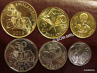 Свазиленд- набор 5 монет 2007-11г. UNC