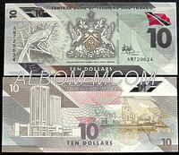 Тринидад и Тобаго 10 долларов 2020г (2021)г. Полимер. Пресс. UNC.