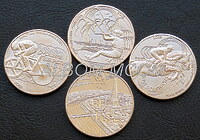 Франция набор монет 1/4 евро 2022г. Олимпийские игры 2024 года в Париже. 4 монеты. UNC