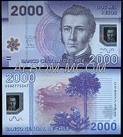 Чили 2000 песо 2016г. Полимер. UNC