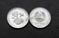 Приднестровье 1 рубль 2025 (2026) год. Красная книга. Гвоздика изменчивая. UNC