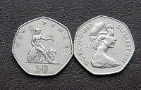 Великобритания. 50 пенсов. 1969-82г. Британия