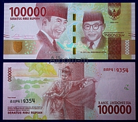 Индонезия 100 000 рупий 2016 год ПРЕСС